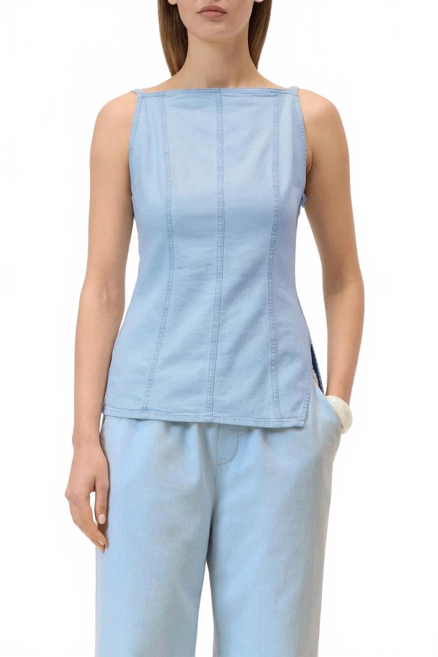 NEW CLOSED strappy denim top in light blue